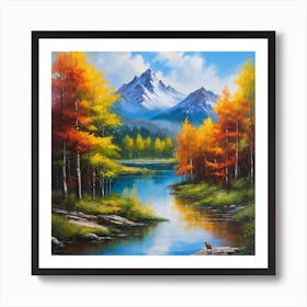 Autumn By The River Art Print