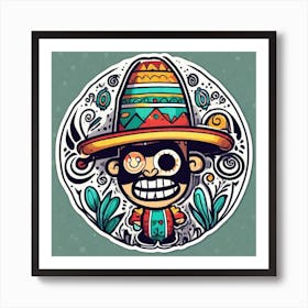 Mexico Sticker 2d Cute Fantasy Dreamy Vector Illustration 2d Flat Centered By Tim Burton Pr (16) Art Print