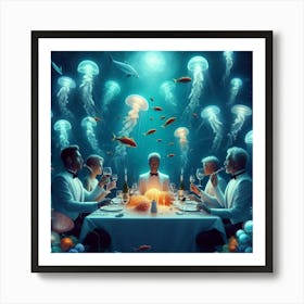 Underwater mafia Art Print