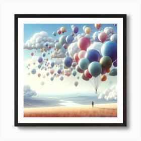 Floating Balloons Art Print