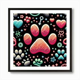 Paw Pattern 1 Art Print