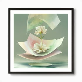 Flowers Floating In Water Art Print