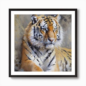 OIL PAINTING SIBERIAN TIGER 1 Art Print