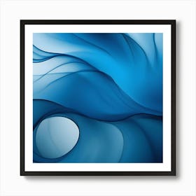 Abstract Blue Wave 3 Art Print