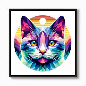 Marzipan Low Poly Cat Art Print