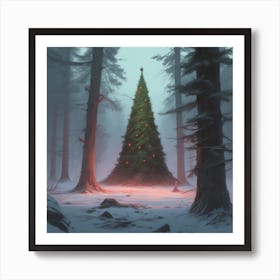 Christmas Tree In The Forest 113 Art Print