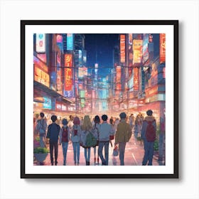 City At Night Art Print