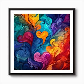 Abstract Colorful Swirls Art Print