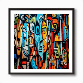 Beautiful cubism graffiti Art Print