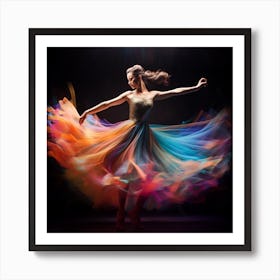 Dancer In Colorful Dress Art Print