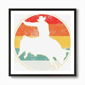 Bull Riding Cowboy Western Gift Vintage Art Print