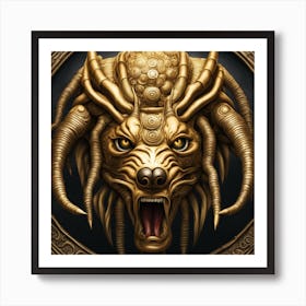 Golden Demon Head Art Print