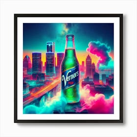 Detroit In Neon Art Print