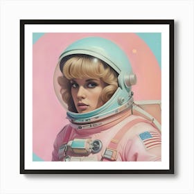 Pastel Female Astronaut 1 Art Print