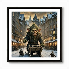 Trolls In Karl Johan Street Art Print