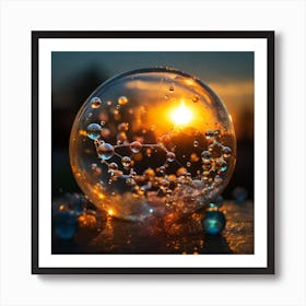 Bubbles In A Glass Ball 1 Art Print