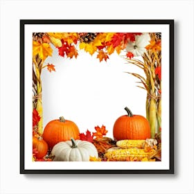 Bright Autumn Palette Incorporating Traditional Holiday Elements Styled In A Modern Art And Design (1) Art Print