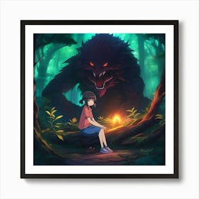 Fire with The Monster Art Print