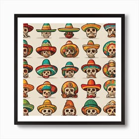 Day Of The Dead Skulls 11 Art Print