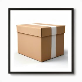 Mock Up Blank Box Parcel Cardboard Customizable Template Unprinted Clean Simple Minimalis (29) Art Print