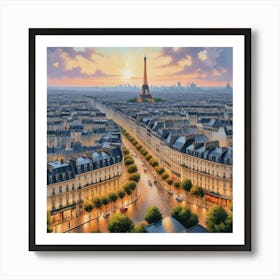 Cityscape Of Paris - Skyline View Art Print Art Print