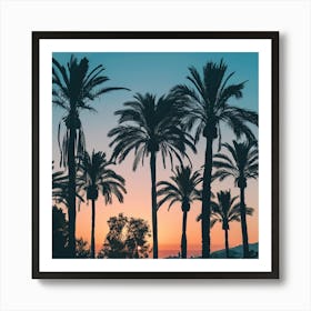 Sunset Palm Trees Art Print