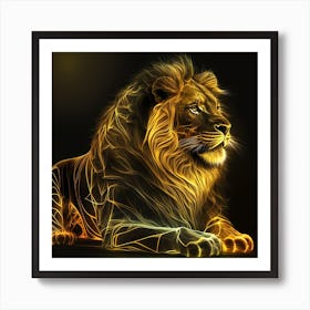 Golden Lion Art Print