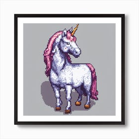 Unicorn Pixel Art Art Print