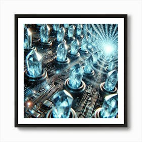 Cascade Sovereignty Scifi Crystal Defenders Energy Waves Art Print