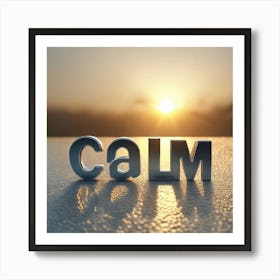 Calm  written in front of sun  Art Print