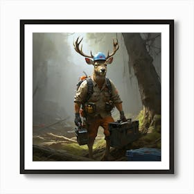 Deer In The Woods 62 Art Print