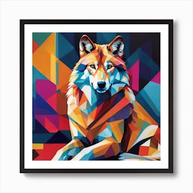 Geometric Wolf Art Print