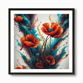 Poppies Shining Flowers Art Print