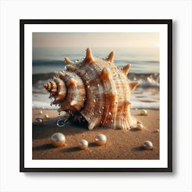Sea Shell With Pearls Art Print