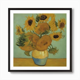 Sunflowers In A Vase 1 Art Print