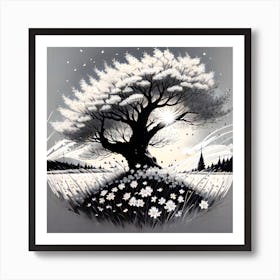 Tree In The Snow Art Print