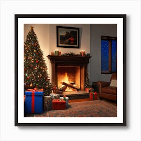 Christmas Tree In The Living Room 19 Art Print