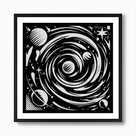 Black and White Abstract Art 186 Art Print