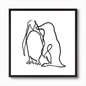 The Penguins Square Art Print