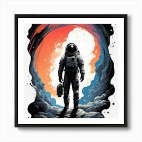 Astronaut In Space Art Print