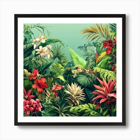 Tropical Jungle Background Art Art Print