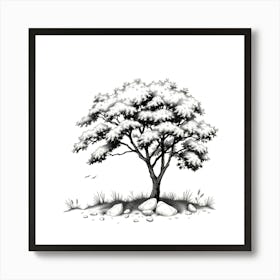 Tree In The Snow 3 Art Print