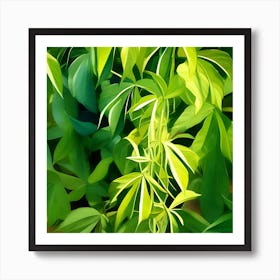 Green Leaves In The Jungle Art Print