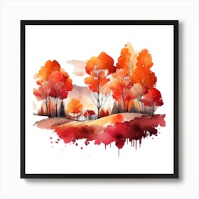 Autumn Watercolor Painting 2 Poster