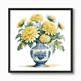 Chrysanthemums In A Vase Art Print