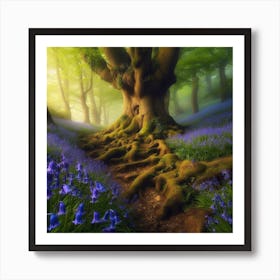 Bluebells In The Forest 9 Art Print