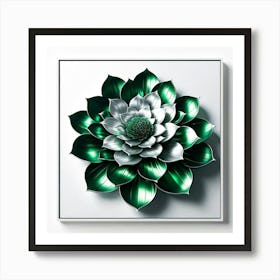 Green Flower Art Print