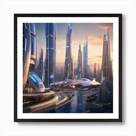 Futuristic Cityscape 4 Art Print