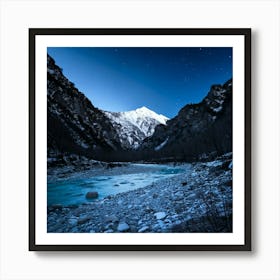 Firefly 8k, Top Quality, Pitch Black, Midnight, Dark Night, Snow Covered, Mountain Forests, Deep Val (11) Art Print