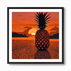 Pineapple At Sunset 1 Art Print